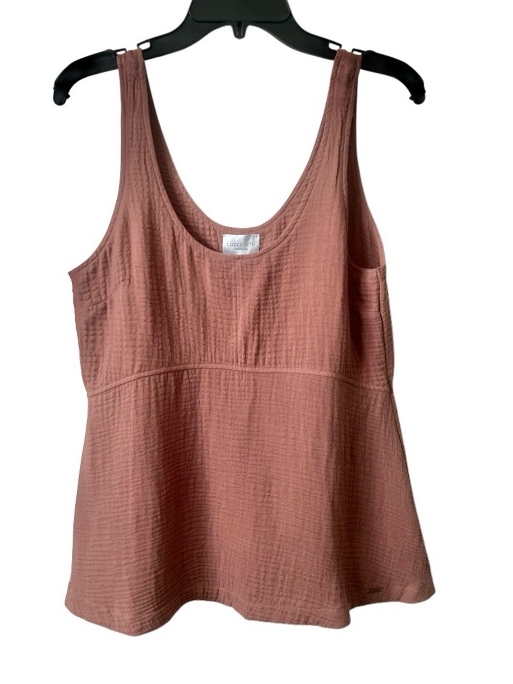 NWT Cozy Earth Boardwalk Breeze Gauze Tank Top Clay Brown Rose XS Modal Cotton